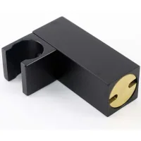 Ducha De Mano Cuadrada, Giratoria Y Ajustable De Cobre Con Soporte Fijo Y Asiento Colgante, Color Negro.