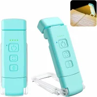 1 Lámpara De Lectura (azul), 3 Modos De Color Y 5 Niveles De Brillo, [función De Temporizador Y Carga Usb], Lámpara De Mesilla Con Pinza, 80 Horas De Duración De La Batería.