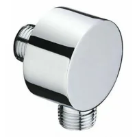 Conector De Manguera Redondo Bet – Ángulo De Conexión A La Pared Cromado – Latón – Universal – 1/2" – Conexión De Arena – Conexión A La Pared De La Ducha Para Ducha De Mano