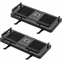 Estante De Ducha Con Jabonera, Ganchos Y Toallero, De Pared, Inoxidable, Autoadhesivo, Negro, No Requiere Taladrar, Fabricado En Aluminio, Para Autoensamblaje, Negro