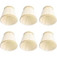Pantallas De Tela, Pantallas Pequeñas, Clips Portavelas Para Candelabros De Cristal, Pantallas E14 Para Mesitas De Noche, Portavelas Para Lámparas De Noche, Juego De 6 Pantallas