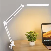 Lámpara De Escritorio Led – Potente Lámpara De Escritorio Led Con Pinza – Lámpara De Escritorio Led Que Cuida La Vista – 3 Modos De Iluminación X 10 Niveles De Brillo – Blanco [clase Energética F]