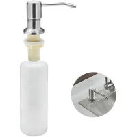 Dispensador De Jabón Para Fregadero De Cocina, 350 Ml, Acero Inoxidable, Dispensador De Detergente Incorporado, Dispensador De Jabón Recargable Con Bomba Giratoria De 360° (acero Inoxidable)