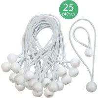 Tensores De Bola Para Lonas, Tensores De Goma Para Pancartas, Lonas, Pabellones, Tiendas De Campaña, Toldos, Correas De Extensión, Soportes Para Lonas, Blanco, 15 Cm (blanco, 25 Piezas), A