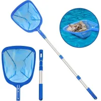 Red Recogehojas Para Piscinas De 35 A 105 Cm, Con Mango De Aluminio Extraíble, Ideal Para La Limpieza De Estanques, Fuentes, Jacuzzis Y Acuarios.