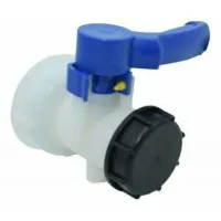 Válvula Para Depósito Ibc De 1000 Litros De 2" / 62 Mm. Válvula De Cierre De Plástico Integrada Dn40 (62 Mm).