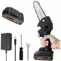 Motosierra A Batería, Mini Motosierra De 10 Cm, Motosierra Pequeña Portátil Para Uso Doméstico, Motosierra Recargable A Batería.