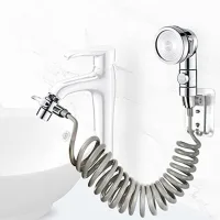 Juego De Cabezal De Ducha Para Lavabo, Ducha De Baño, Manguera Telescópica, Ideal Para Lavar El Cabello O Limpiar El Lavabo (grifo No Incluido) (plateado) Cisea