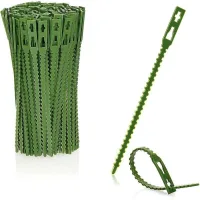 200 Bridas De Plástico Verde Para Plantas – Estabilizan Las Plantas – Clips Para Plantas – Bandas De Soporte Para Plantas (13 Cm)