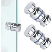 Tiradores Para Puertas De Ducha, Tiradores Redondos De Acero Inoxidable Para Puertas De Ducha, Tiradores Para Puertas Correderas De Cristal De Baño.