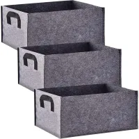 Bolsas De Cultivo, Juego De 3 Bolsas Rectangulares Negras De Vellón Con Asa, Bolsas De Cultivo Para Uso Interior Y Exterior Para Plantar Hortalizas, Flores Y Frutas.