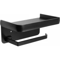 Estantería De Almacenamiento, Soporte De Papel Higiénico De Pared De Aluminio Para Baño Y Cocina (negro)