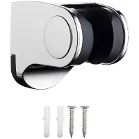 Soporte De Pared Ajustable Para Cabezal De Ducha, En Color Plata, Para Fijar El Cabezal De Ducha En El Baño, Altura Regulable, Superficie Cromada.