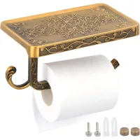 Portarrollos De Papel Higiénico De Pared Con Estante Para Teléfono, Portarrollos De Papel Higiénico De Estilo Retro-vintage, Accesorios De Baño