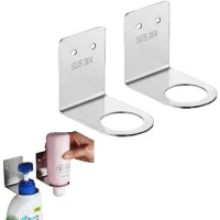 Soporte De Pared Para Bomba Manual, Dispensador De Jabón, Botella De Champú De Pared, Estante Para Guardar Lociones Para Cocina Y Baño (plateado).