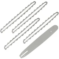 Placa Guía De 35 Cm, Con 4 Cadenas Para Motosierra, 52 Eslabones De Transmisión, Paso De 3/8 De Pulgada, Grosor De Cadena De 0,05 Pulgadas (1,3 Mm).