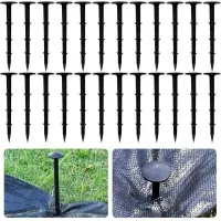 Paquete De 60 Estacas De Anclaje Extrafuertes Para Tela Antihierbas, Fabricadas En Plástico Negro, Para Asegurar Tela Antihierbas De 12 Cm De Ancho, Aaf