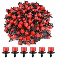 200 Goteros De Riego Ajustables, Sistema De Riego Por Goteo De 6,35 Mm, Cabezal De Gotero De Microflujo, Boquillas De Pulverización Para Huertos O Macizos De Flores (rojo)