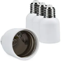 4 Adaptadores De Casquillo – Convertidores De Casquillo E27 A E40 – Adaptadores De Casquillo E40 Para Lámparas Halógenas Y Led