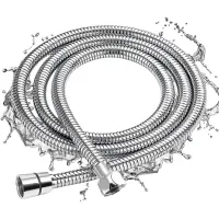 Manguera De Ducha De 2 M, Cromada, Flexible Y Universal, De Acero Inoxidable Extensible, A Prueba De Explosiones, Resistente A La Torsión Y A La Corrosión.