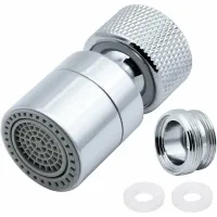 Aireador De Grifo De Latón Giratorio 360°, 2 Modos, Aireador De Filtro Ajustable Para Grifo De Cocina Con Adaptador De Boquilla – Para Grifos Con Rosca Macho M22 O Rosca Hembra M24