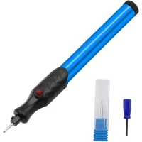 Pluma De Grabado, Pluma De Grabado Eléctrica, Herramienta De Grabado Con Punta De Diamante (azul)