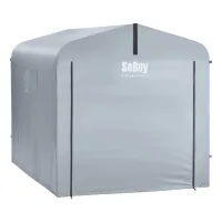 Sobuy Cobertizo Para Bicicletas De 1 Puerta Plata 219x159x165cm Funcional Sda12-sil