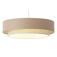 Qazqa Lámpara Colgante Moderna Beige Con Natural 50cm 3-luces -