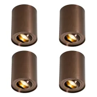 Qazqa Juego De 4 Focos De Techo Modernos Bronce Oscuro Giratorios
