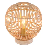 Lámpara De Mesa - Hildegard - Natural - Bambú - Ø 30cm - - Globo