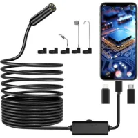 Cámara Endoscópica, Cámara De Inspección De Tuberías Hd 1920p, Cámara Endoscópica Ip67 Con 8 Luces Led, Cable Semirrígido De 5 M Para Iphone Ios, Ipad Y Smartphones Android.