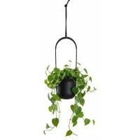 Maceta Colgante Reciclada Aera Hang, Negra, 17,9 Cm