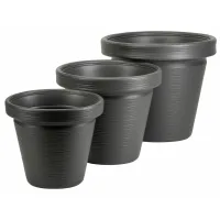 Juego De 3 Macetas De Jard铆n Srtia Riflo Color Antracita.