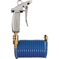 Set  De  Pistola  Y  Manguera  Espiral  Id  6mm  Ad  8mm  L.5m  Azul  Con  Acoplamiento  Dn  7,2  Tecwerk
