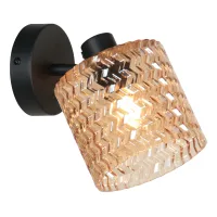 Aplique De Pared - Ámbar Negro - Ocre - Vidrio Metal - Lámpara De