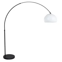 Lámpara De Pie - Negro - Flair - Plástico Metal - Lámpara De Arco