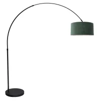 Lámpara De Pie - Negro - Flair - Metal Textil - Lámpara De Arco -