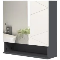 Armario Con Espejo Para Bano Mueble De Bano Con Espejo Mueble De Pared Con Balda Regulable Compartimento Abierto Funcion Antivaho Mueble De Pared 55x17x55cm Gris 211499915 211499915 211499915 21149991