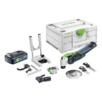 Festool Osc 18 E-basic-set: Oscilador A Batería De 18 V Starlock Max Brushless + 1 Batería De 4,0 Ah + Juego De 7 Accesorios + Systainer - Sin Cargador