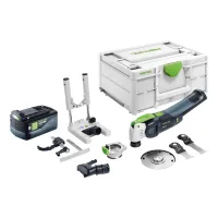 Festool Osc 18 E-basic-set: Oscilador A Batería De 18 V Starlock Max Brushless + 1 Batería De 5,0 Ah + Juego De 7 Accesorios + Maletín Systainer - Sin Cargador