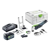 Festool Osc 18 E-basic-set: Oscilador A Batería De 18 V Starlock Max Brushless + 1 Batería De 5,0 Ah + Cargador + Juego De 7 Accesorios + Systainer