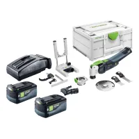 Set Básico Festool Osc 18 Con Oscilador A Batería De 18 V Starlock Max Brushless + 2 Baterías De 5,0 Ah + Cargador + Juego De 7 Accesorios + Systainer