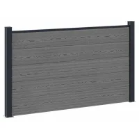 Conjunto De Valla 180 X 105 Cm Wpc Y Aluminio Gris Vidaxl