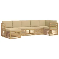 Conjunto De Sofás De Exterior 7 Uds. Y Beige Vidaxl