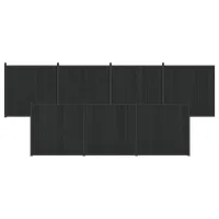 Panel De Valla 7 Uds. 1230 X 186,5 Cm Wpc Y Aluminio Negro Vidaxl