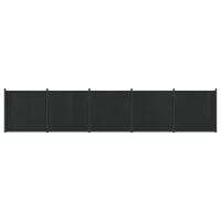 Panel De Valla 5 Uds. 880 X 186,5 Cm Wpc Y Aluminio Negro Vidaxl