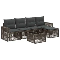 Conjunto De Sofás De Jardín 6 Uds. Gris Y Gris Oscuro Vidaxl