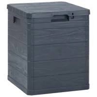 Caja De Almacenamiento De Jardín 90 L Gris Antracita Vidaxl