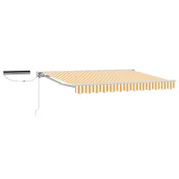 Toldo Retráctil Eléctrico Amarillo Y Blanco 2,5 X 2 M Vidaxl