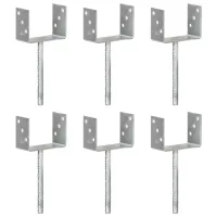 Anclajes De Valla 6 Uds Acero Galvanizado Plateado 14x6x30 Cm Vidaxl